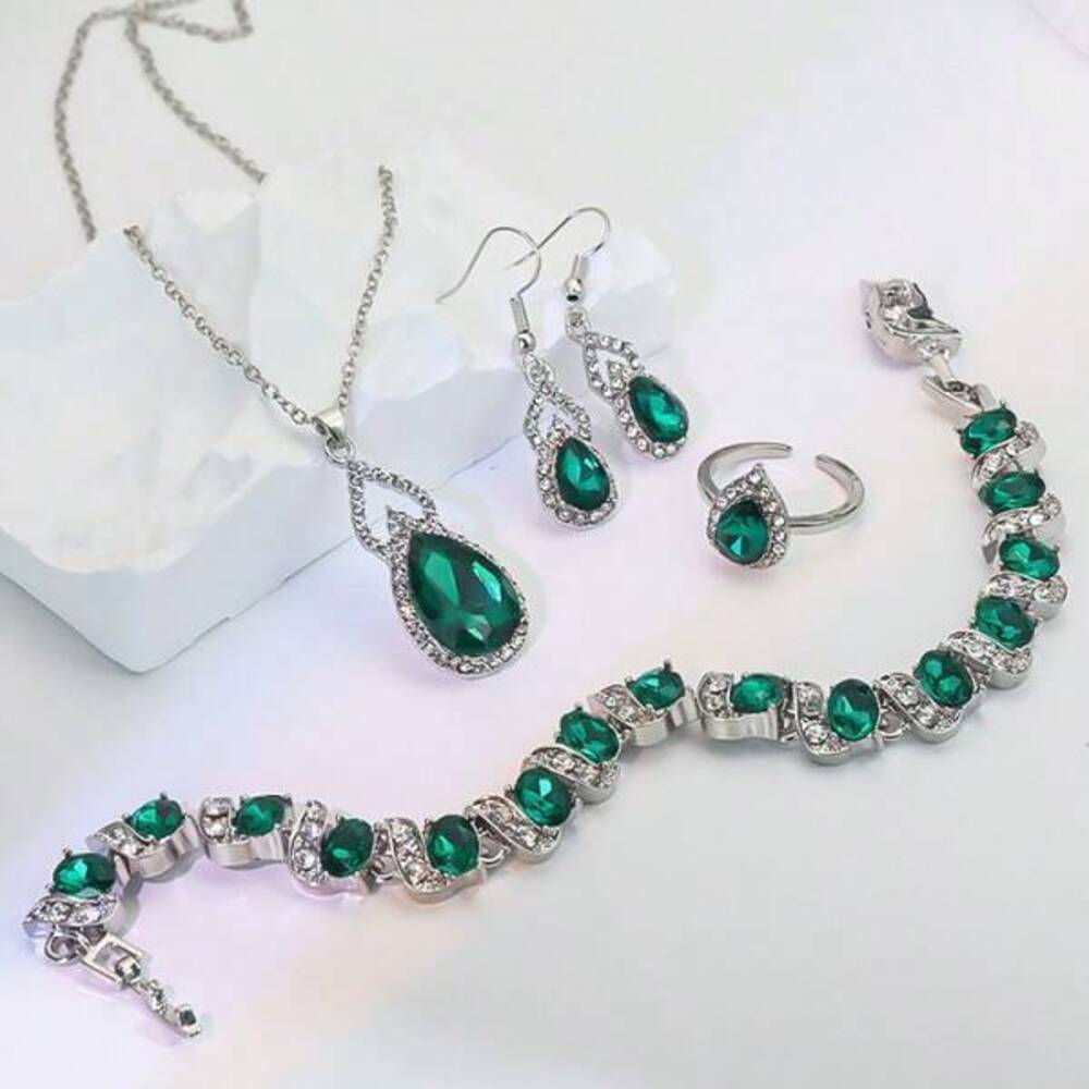 5PC Light Necklace Earring Ring Jewelry Set Gourd Accessories Hig Minimalist